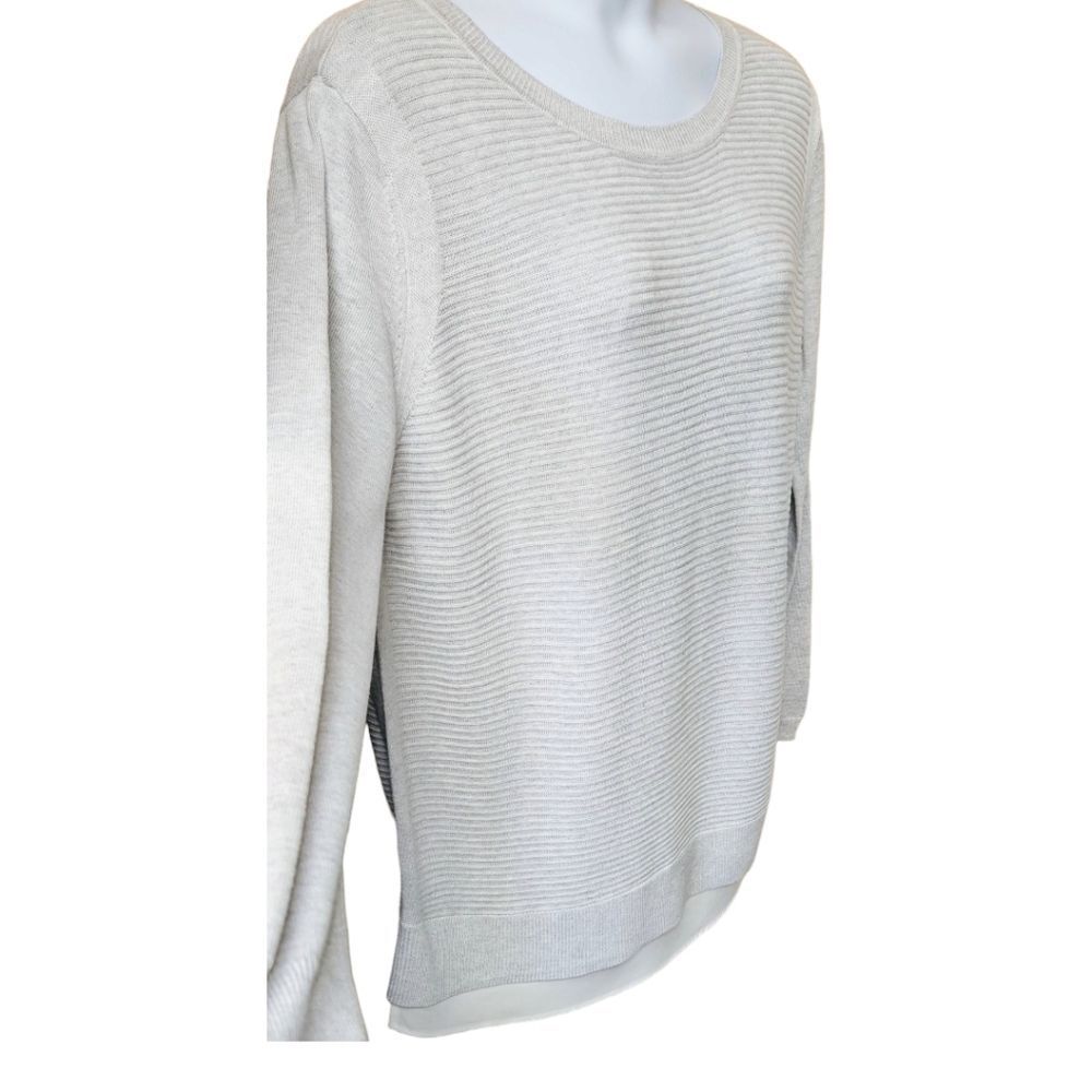 HILLARY RADLEY Plus Size Gray & White Striped 2fer one LongSleeve Sweater XXL - Picture 8 of 14